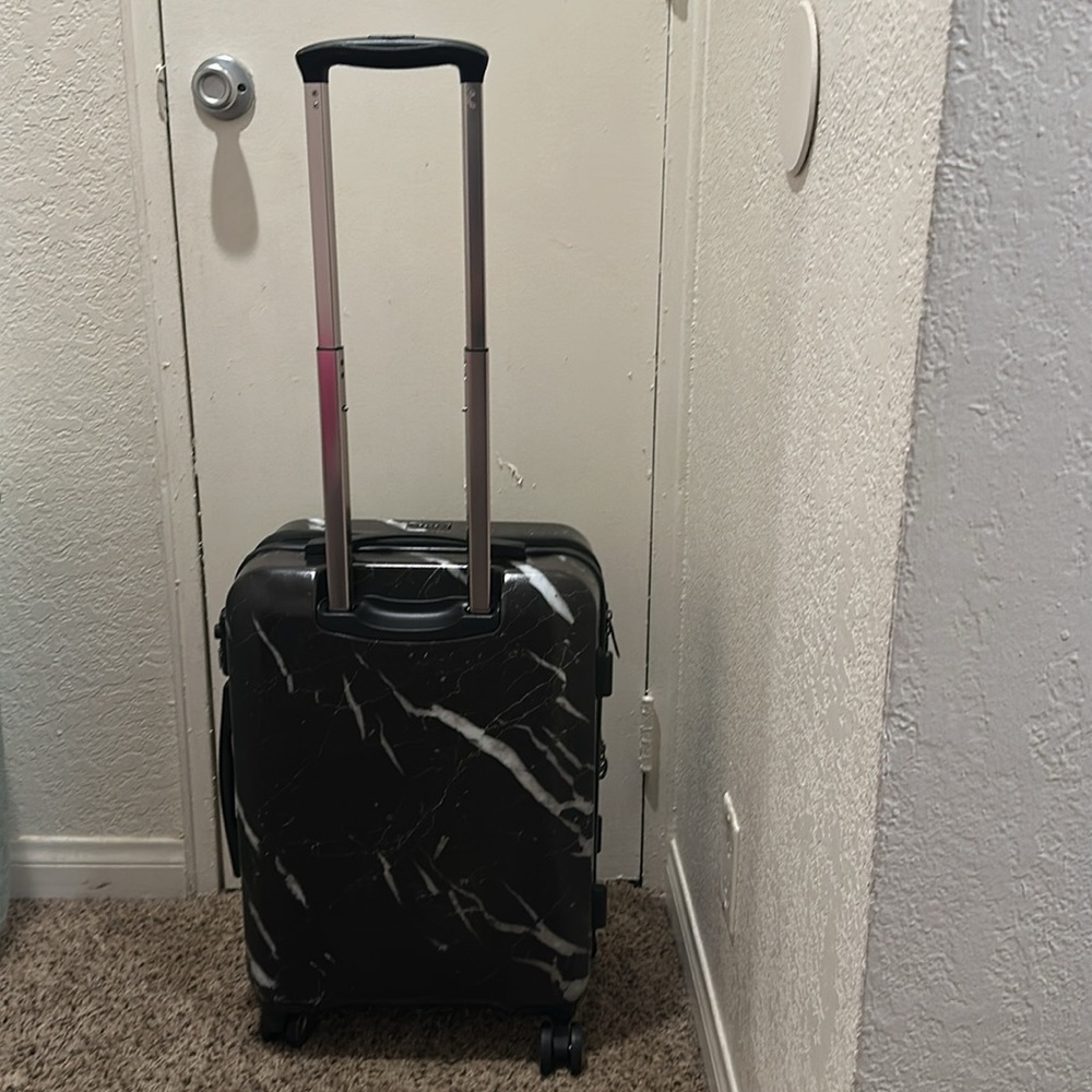 CALPAK Black Marble Carry On Rolling Suitcase - Picture 2 of 10